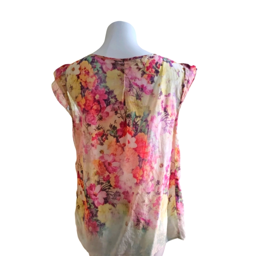 Laura Ashley cotton voile top with floral print size 14 - Picture 2 of 9